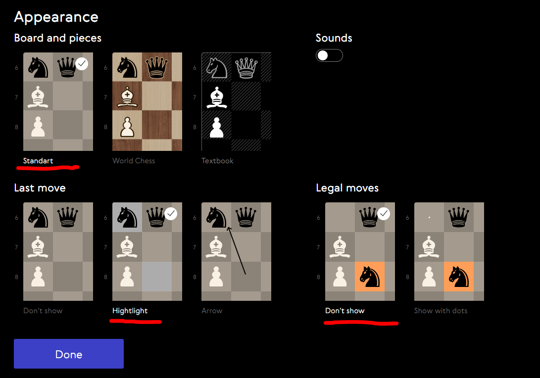 Fide online arena settings for chessbot